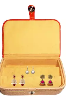atorakushon   Velvet Jewellery Box Necklace Ring Box Earring Box Travelling Organizer Set of 4 (Brown)