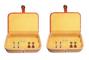 atorakushon   Velvet Jewellery Box Necklace Ring Box Earring Box Travelling Organizer Set of 2 (Brown) 1