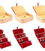 atorakushon   Velvet Jewellery Box Necklace Ring Box Earring Folder Travelling Organizer Pack of 6 (multicolor)