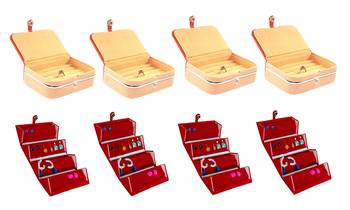 atorakushon   Velvet Jewellery Box Necklace Ring Box Earring Folder Travelling Organizer Pack of 8 (multicolor) 1