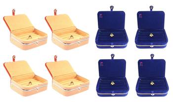 atorakushon   Velvet Jewellery Box Necklace Ring Box Earring Folder Travelling Organizer Pack of 8 (multicolor) 1