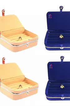 atorakushon   Velvet Jewellery Box Necklace Ring Box Earring Folder Travelling Organizer Pack of 8 (multicolor)
