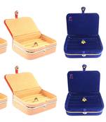 atorakushon   Velvet Jewellery Box Necklace Ring Box Earring Folder Travelling Organizer Pack of 8 (multicolor)