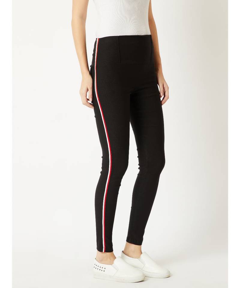 Black Travel Time High Waist Twill Jeggings