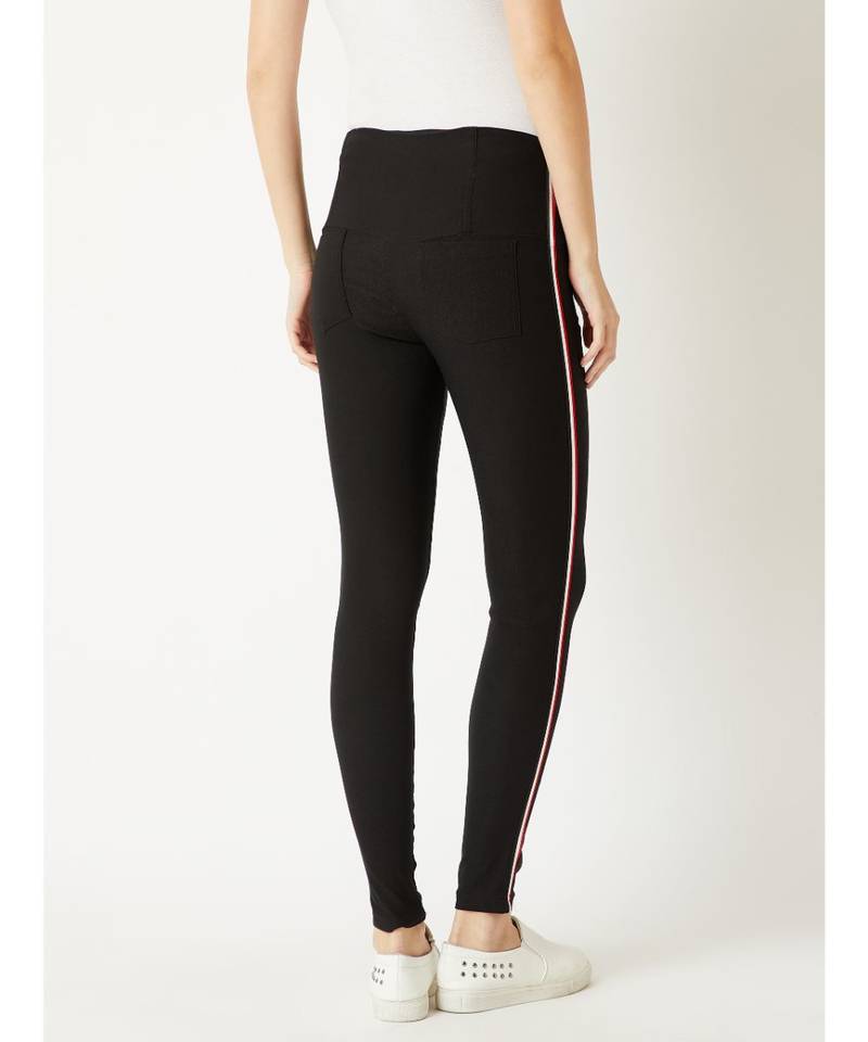 Black Travel Time High Waist Twill Jeggings