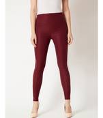 Maroon Space Bound Twill High Waist Jeggings