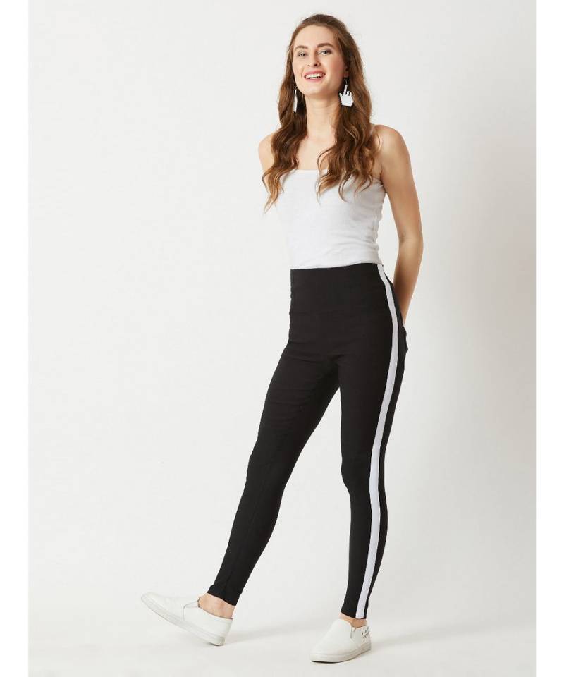 Black Space Bound Twill High Waist Jeggings