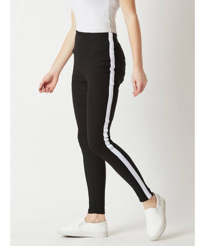 Black Space Bound Twill High Waist Jeggings