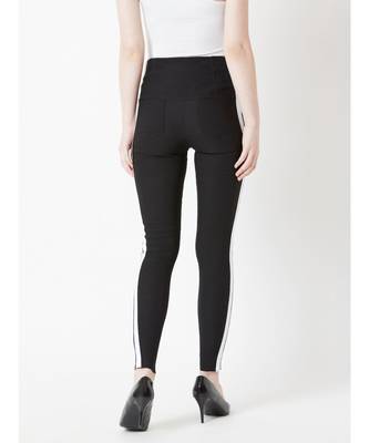 Black Yes Indeed High Waist Twill Jeggings 4