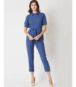 Blue Cherish Your Love Tie Up Jumpsuit