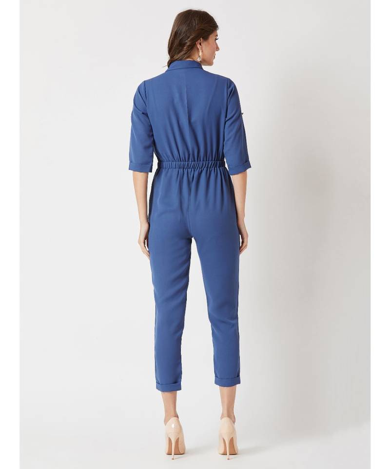 Blue Cherish Your Love Tie Up Jumpsuit