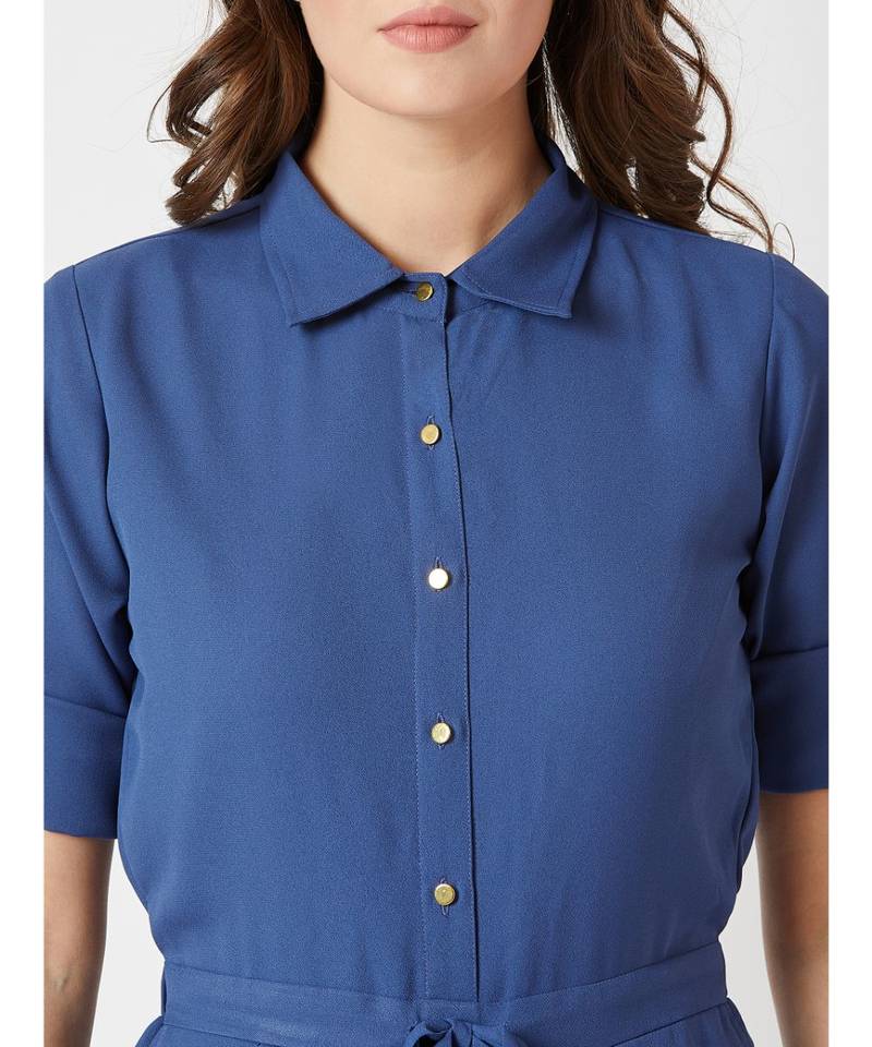 Blue Cherish Your Love Tie Up Jumpsuit