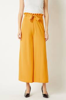 Yellow Overtime Loving Paper Bag Flare Pants