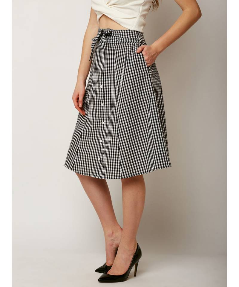 Multicolor Because I Can Checkered Panel Skirt