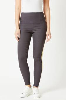 grey Progress Over Perfection High Waist Twill Jeggings