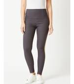 grey Progress Over Perfection High Waist Twill Jeggings