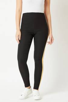 Black Progress Over Perfection High Waist Twill Jeggings