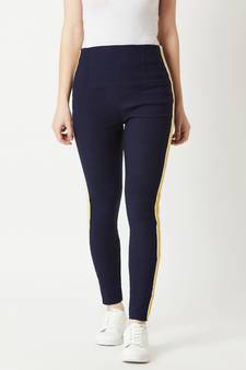 blue Progress Over Perfection High Waist Twill Jeggings