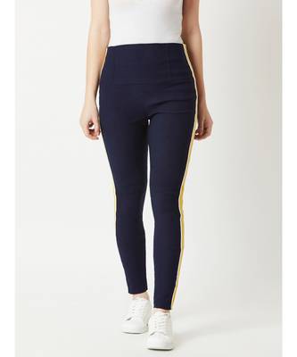 blue Progress Over Perfection High Waist Twill Jeggings 1