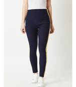 blue Progress Over Perfection High Waist Twill Jeggings