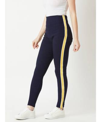 blue Progress Over Perfection High Waist Twill Jeggings 3