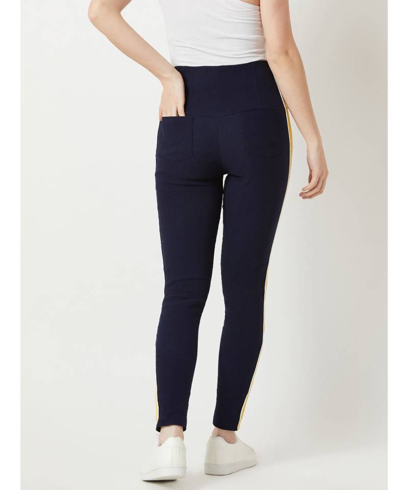 blue Progress Over Perfection High Waist Twill Jeggings