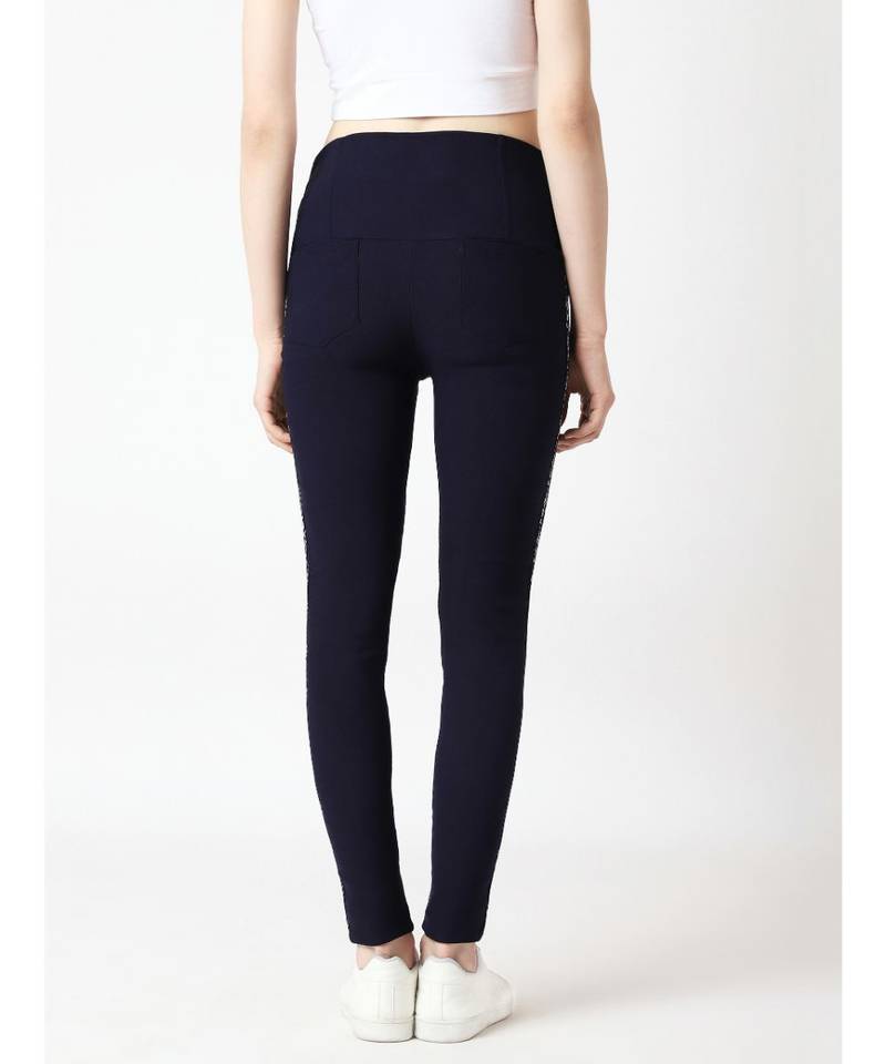 blue Friends Connected High Waist Camo Twill Jeggings