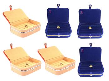 atorakushon   Velvet Jewellery Box Necklace Ring Box Earring Folder Travelling Organizer Pack of 6 (multicolor) 1
