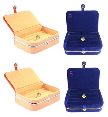 atorakushon   Velvet Jewellery Box Necklace Ring Box Earring Folder Travelling Organizer Pack of 4 (multicolor) 1