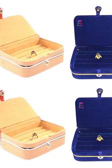 atorakushon   Velvet Jewellery Box Necklace Ring Box Earring Folder Travelling Organizer Pack of 4 (multicolor)