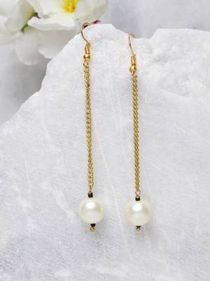 White pearl earrings 1