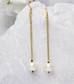 White pearl earrings