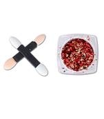 DesiButik Nail Art Aluminium Flakes powder Red::Golden