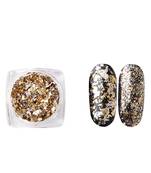 DesiButik Nail Art Aluminium Flakes powder Golden