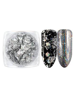 DesiButik Nail Art Aluminium Flakes powder Silver 1