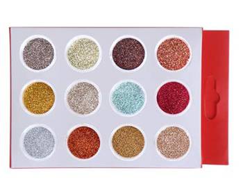 DesiButik Nail Art Glitter Powder set of 12 Multicolor 1