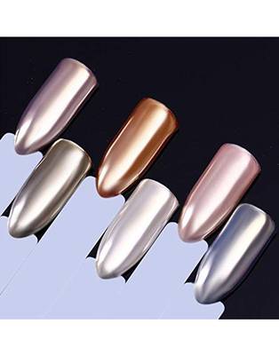 DesiButik Nail Art chrome Powder Light Brown 2