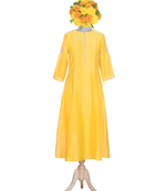 yellow embroidered Chanderi kurtis