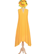 yellow embroidered Chanderi kurtis