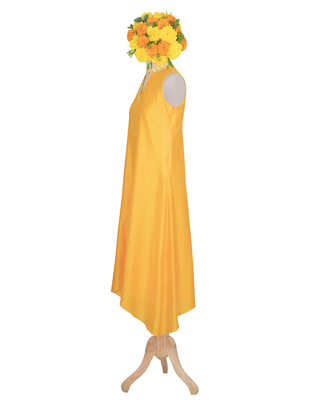 yellow embroidered Chanderi kurtis 2