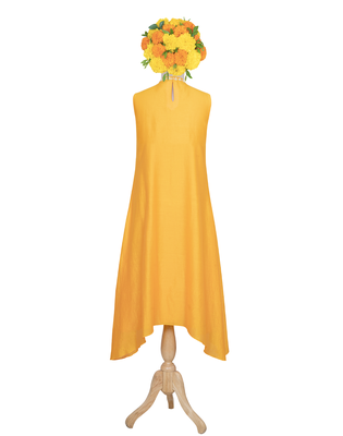 yellow embroidered Chanderi kurtis 3