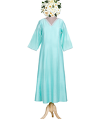 turquiose embroidered Chanderi kurtis