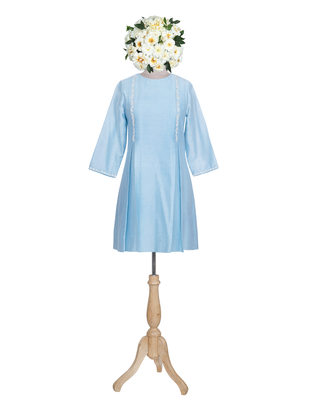 blue embroidered Chanderi kurtis 1