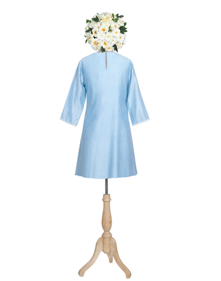 blue embroidered Chanderi kurtis 3