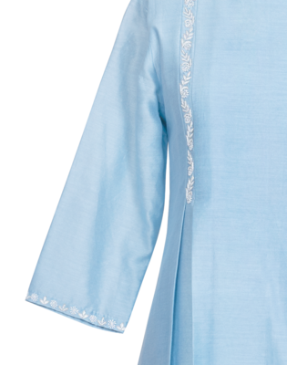 blue embroidered Chanderi kurtis 4