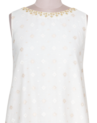 cream embroidered Chanderi kurtis 4