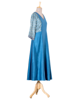 blue printed Chanderi kurtis 2