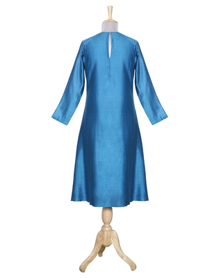 blue embroidered Chanderi kurtis 3