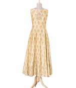 peach printed Chanderi kurtis