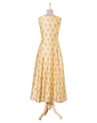 peach printed Chanderi kurtis 3